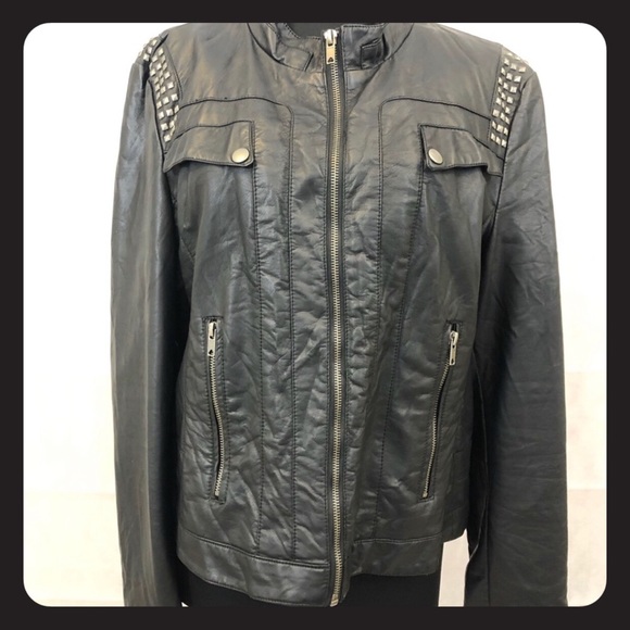 Women’s Vegan Leather Moto Jacket - Picture 2 of 5